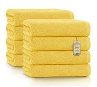 NatureMark Paquete Ahorro de 8 Toallas de Tejido de Rizo, Set de 8 Unidades de 50 x 100 cm, Amarillo, 100% algodón