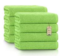 NatureMark Paquete Ahorro de 8 Toallas de Tejido de Rizo, Set de 8 Unidades de 50 x 100 cm, Verde, 100% algodón