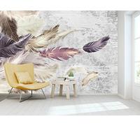 Naturempress Papel Pintado Pared 3D Papel Tapiz 350X250（Ancho X Altura） Pluma Arte Vintage Fotomurales 3D Tv Fondo Pared Dormitorio Murales Papel Tapiz Moderno