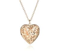 Naturepernulo Collar con medallón de corazón para mujer, con medallón de fotos, collar con colgante en forma de corazón, M, Metal, No es una piedra preciosa