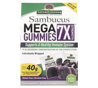 Natures Answer - Gominolas de Saúco Negro Mega Potencia 7X, Veganas - 30 gominolas