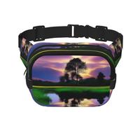 Nature's Beauty - Riñonera cuadrada de doble capa para actividades al aire libre como deportes, viajes, senderismo, ciclismo, Black, Talla única