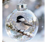 Nature's Birds Crystal Glass Ornament Gift Set, Cardinal Bird Glass Christmas Tree Ornaments, Wild Bird Wonders Crystal Ornament Collection, for Xmas Tree Memorial Gifts (#I)