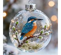 Nature's Birds Crystal Glass Ornament Gift Set, Cardinal Bird Glass Christmas Tree Ornaments, Wild Bird Wonders Crystal Ornament Collection, for Xmas Tree Memorial Gifts (#G)