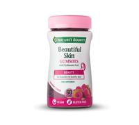 Nature's Bounty | Beautiful Skin Gummies | con Ácido Hialurónico, Vitaminas C, E, Zinc y Biotina | Suplemento para Piel, Cabello y Uñas | Sabor Frambuesa | 60 Gominolas