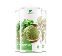 Nature's Finest Bio Moringa Polvo Orgánico, 3 x 250 g - Suplemento Herbal - Superalimento Rico en Vitaminas, Minerales y Antioxidantes - Vegano y Vegetariano