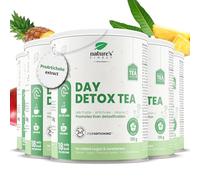 Nature's Finest Day Detox Tea, Té Instantáneo 600 g (Paquete de 5) | mezcla de té instantáneo con extracto de té blanco, cardo mariano, alcachofa y vitamina C - sabor tropical
