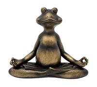 Nature's Mark Estatua de Rana de Yoga de Resina de 6 Pulgadas de Alto, decoración Decorativa para el hogar, para Mesa, Sala de Estar, Dormitorio, Oficina, Estante de Escritorio