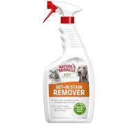 Nature's Miracle Set-In Stain Remover Mascatos para gatos y perros, centra las manchas y los olores persistentes, aroma a naranja fresco, 709 ml
