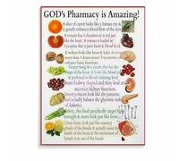 Nature's Pharmacy Inspired Wall Art - Healthy Eating & Wellness Body Map Poster | Motivational Decor for Kitchen, Dining Room & Living Room(Framed,08x12inch(20x30cm))