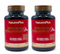 Natures Plus Ultra Hair Plus - Pack Ahorro 2 x 60 Cápsulas - Con MSM, Biotina, Zinc y Vitamina C - Para el Cuidado Capilar
