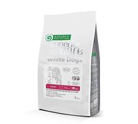 Nature's Protection Alimento para perros secos Superior Care White Dog sin gluten para todos los tamaños de perros jóvenes con pelaje claro, harina de pescado blanco y arroz, trozos más grandes de 4