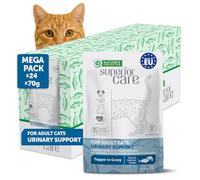 NATURE'S PROTECTION Comida húmeda para gatos Superior Care sin cereales, con taurina y mucha proteína para una digestión saludable y sistema urinario, paquete grande de comida húmeda para gatos, atún