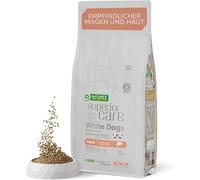 Nature's Protection Superior Care Comida para Perros Blancos Adultos - Pienso Hipoalergénico para Perros Sin Cereales con Salmón, Rico en Proteínas, Omega 3 y 6 - Antimanchas Lagrimales, 10 Kg