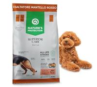 Nature's Protection Superior Care Rojizo Pienso Perro, Salmón 4kg | Favorece un pelaje rojizo, Para todas las edades y tamaños, Croqueta grande, Con krill, 80% proteína animal