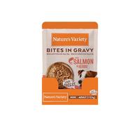 Nature's Variety Bocaditos en Salsa - Comida Húmeda para Perros Mini con Salmón y Hierbas 24 x 100g