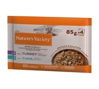 Nature's Variety - Comida en salsa para gatos adultos - Pack de pavo y atún - Cantidad: Multipack 4