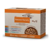Nature's Variety - Comida en salsa para gatos adultos - Pack de pollo, salmón, pavo y atún - Cantidad: Maxi pack 12