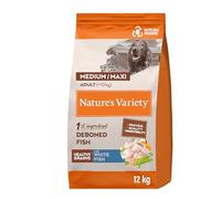 Nature's Variety Healthy Grains - Pienso para Perros Medium & Maxi Adultos con Pescado blanco sin espinas - 12kg