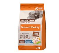 Nature's Variety Healthy Grains - Pienso para Perros Medium & Maxi Adultos con Pescado blanco sin espinas - 3kg