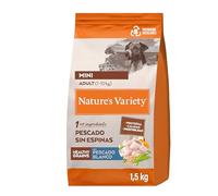 Nature's Variety Healthy Grains - Pienso para Perros Mini Adultos con Pescado blanco sin espinas - 1,5kg