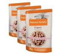 NATURE'S VARIETY Original Gato húmedo Carne de Res y Pollo 70 g (Paquete de 3)