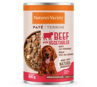 Nature's Variety Paté Medium/Maxi - Alimento húmedo para perro de tamaño mediano y grande - Vaca y verduras - Cantidad: 400 g
