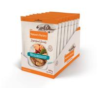Natures variety Superfood - Snacks para Perros Adultos con salmón, arándanos Rojos y Algas 85g x 8