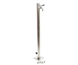 Naturewater Columna de agua 95,5cm redonda de jardín acero inoxidable grifo resistente a las heladas