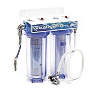 Naturewater NW-PR102 Filtro de agua doble, 26,16mm (3/4"), cartucho de sedimentos y carbón activado