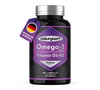 Naturgizer+ Omega 3 rTG 1000mg con Vitamina D3 + K2 MK7-120 Cápsulas (Suministro 2 Meses) - Alta Potencia 600mg EPA y 400mg DHA - Apoyo Triple para Corazón, Cerebro y Huesos - Máxima Pureza y Absorc