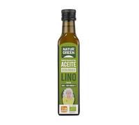 NATURGREEN - Aceite Lino Bio, 100% Aceite de Semillas de Lino Ecológico, Rico en Omega-3, Primera Presión, 250 Mililitros, Pack 6 Unidades