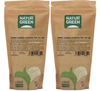 NaturGreen | Arroz Jazmín Integral Bio 500g | 100% Integral | Ecológico | Sin Gluten | Sin Azúcares Añadidos | Grano Largo | Aromático | Vegano (Paquete de 2)