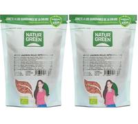 NaturGreen | Arroz Jazmín Rojo Integral Bio 500g | 100% Integral | Ecológico | Sin Gluten | Sin Azúcares Añadidos | Grano Largo | Aromático | Vegano (Paquete de 2)