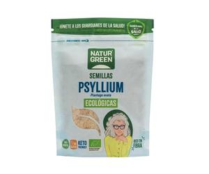 NaturGreen - Cáscara de Semilla Molida de Psyllium Ecológico, Plantago Ovata, Alto contenido en Fibra, Bajo Contenido de Grasa, Sin Gluten, Sin Huevo, Sin Lactosa, Contiene 100 g
