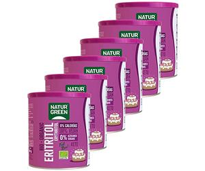 NATURGREEN Eritritol 100% Bio, Endulcorante Orgánico, Agricultura ecológica, 500g, Pack 6 Unidades