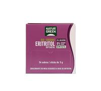 NaturGreen - Eritritol Sticks BIO, Edulcorante Natural, Edulcorante Sobres, Orgánico, Ecológico, Sustutivo del Azúcar, 0% Calorías, Vegano, Keto, Bajo Índice Glucémico - 54x5g