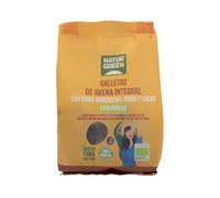 NaturGreen - Galletas Ecológicas de Avena Integral con Trigo Sarraceno, Coco y Cacao Bio, 140 g, Snack Saludable y Vegano, Rico en Fibra, Desayuno y Merienda