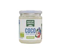 NaturGreen - Grasa de Coco Ecológico, 430 ml / 400 Gramos, Envase Vidrio, Ideal para Cocinar, Hidrata Piel y Cabello, Ingredientes Naturales, Apto para Veganos