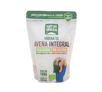 NaturGreen - Harina de Avena Integral Sin Gluten Bio, 500 g, Harina Ecológica 100% Vegana, Alta en Fibra y Proteínas, Ideal para Repostería Saludable, Panes y Tortitas