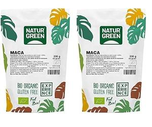NaturGreen Maca Ecológica En Polvo, Peruana, Raíz De Maca Andina En Polvo Cruda, Bio Y Pura, 100% Vegano, color Único, 200 g (Paquete de 2)