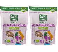 NaturGreen - Mezcla de 6 Semillas Ensalada Bio, 200 g, Mezcla de Semillas de Girasol, Calabaza, Lino, Sésamo y Amapola, Rico en Omega 3, Fibra y Proteína, Ecológico y Vegano (Paquete de 2)