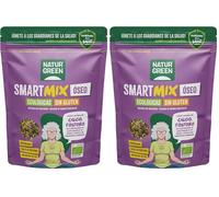 NaturGreen - Mezcla de Semillas Ecológica, 175 g, Smart Mix Óseo, Semillas de Cáñamo, Lino Marrón Molido y Chía, Fuente de Calcio y Fósforo, Proteína Vegetal, Fuente de Fibra (Paquete de 2)