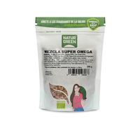 NaturGreen - Mezcla de Semillas Molidas de Lino, Chía y Cáñamo, 200 g, Super Omega Bio, Fuente Vegetal de Omega 3 y Fibra, Producto Ecológico, Sin Gluten y Vegano