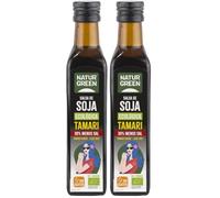 NaturGreen - Salsa De Soja Tamari Bio, 250 ml, Contenido Reducido en Sal, Sabor Suave y Exotico, Ecológica, Vegano, Sin Lácteos, Ideal Para Cocina Asiática (Paquete de 2)