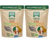 NaturGreen - Semillas Chía, Chía Ecológia, Ricas en Fibra y Ácidos Grasos Saludables, Omega 3, Natural, Sin Gluten - 500g (Paquete de 2)