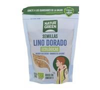 NaturGreen - Semillas de Lino Dorado Bio, Sin Gluten, 100% Vegetal, Ecológicas, Rico en Omega 3 y Fibra, Fuente de Proteínas, Sin Azúcares Añadidos, 225 g