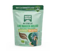 NaturGreen - Semillas de Lino, Nibs de Cacao y Aronia Bio, 150 g, Mix Rico en Fibra y Antioxidantes, Ideal para Yogures, Batidos, Desayunos o Postres, Vegano y Sin Lactosa