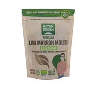 NaturGreen - Semillas Lino Marrón Molido Bio, Molido en Frío, Sin Gluten, 100% Vegetal, Rico en Omega 3 y Fibra, Fuente de Proteínas, Sin Azúcares Añadidos, 150 g
