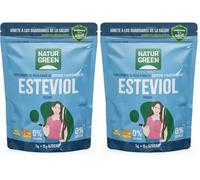 NaturGreen - Steviol, Edulcorante Natural, con Base de Eritritol, Sustitutivo del Azúcar, Orgánico, 100% Vegetal, Bajo Índice Glucémico (Paquete de 2)
